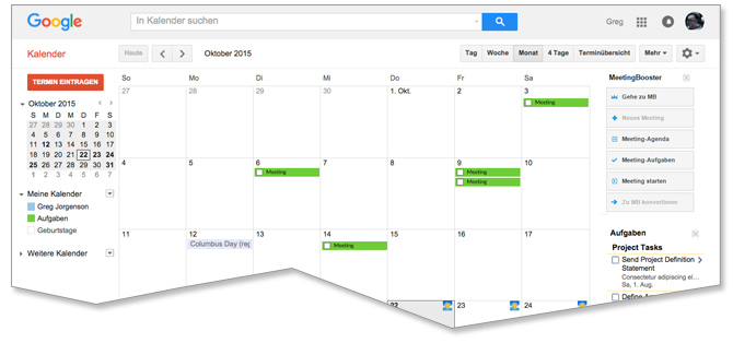 Planen von Meetings mit dem Google Gmail-Kalender