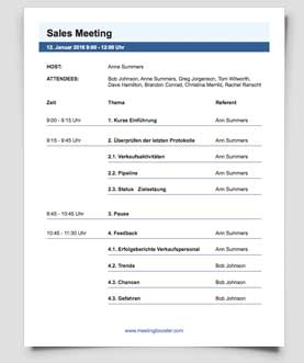 Sales Meeting Agenda
