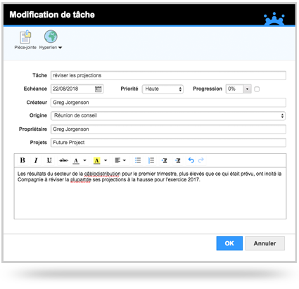 Allocation des tâches de réunion