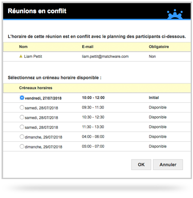 Planification des réunions via Microsoft Outlook