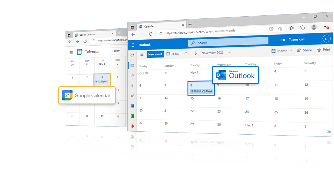 Synchronisez avec Microsoft Outlook et Google Agenda