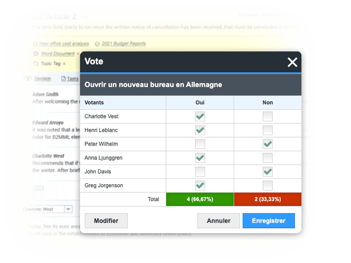 Gagnez en efficacité avec les outils de vote et l'horloge de réunion