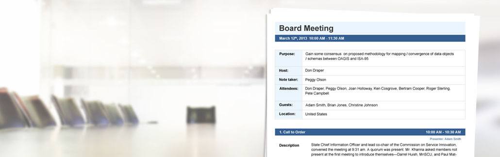 Board Meeting Agenda