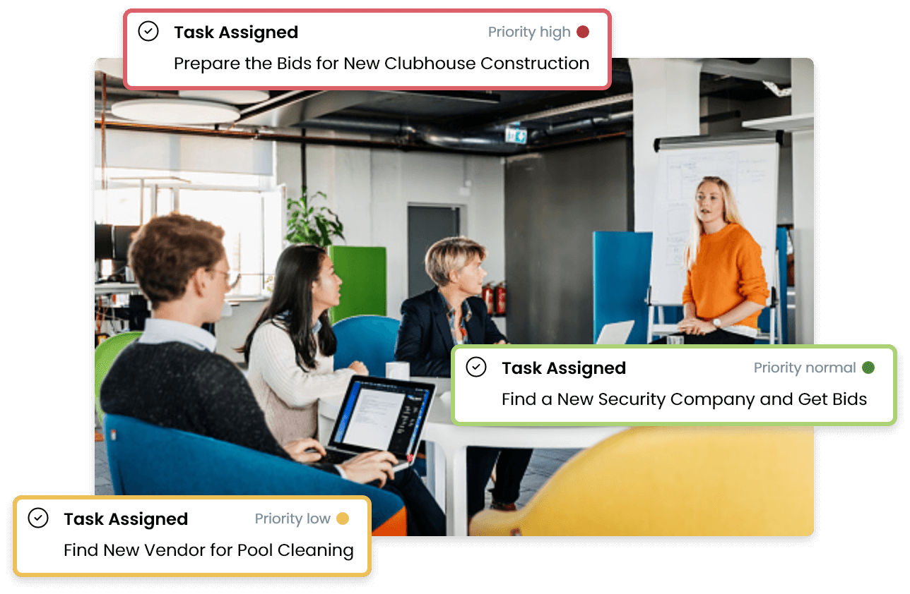 Collaborate with memebers and delegate tasks