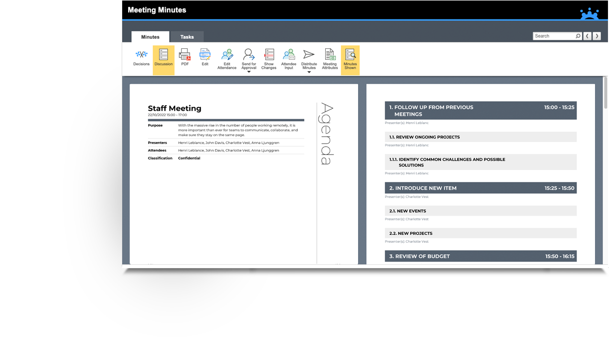 Staff Meeting Minutes