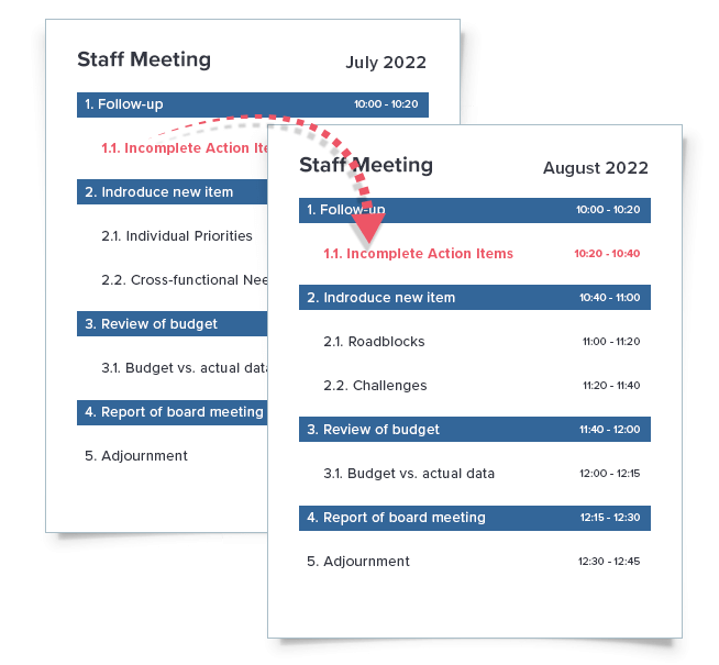 Roll unfinished meetings easily
