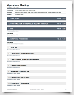 Project Meeting Agenda