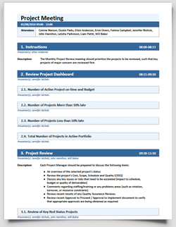 Project Meeting Agenda