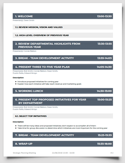 Strategic Meeting Agenda