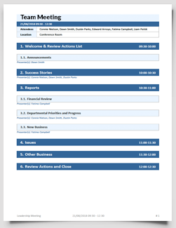 Team Meeting Agenda