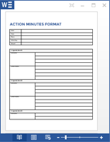 action minutes format